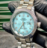 Luxury Men’s Watch Ice Blue Tiffany Style Dial