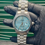 Luxury Men’s Watch Ice Blue Tiffany Style Dial