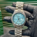 Luxury Men’s Watch Ice Blue Tiffany Style Dial