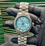 Luxury Men’s Watch Ice Blue Tiffany Style Dial