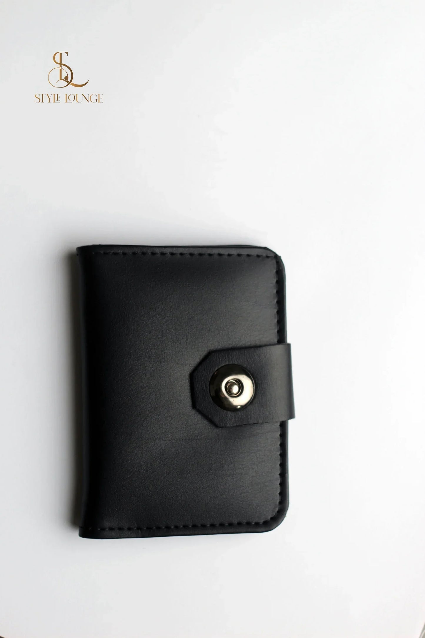 Pure Synthetic Wallet With Magnetic Button Lock