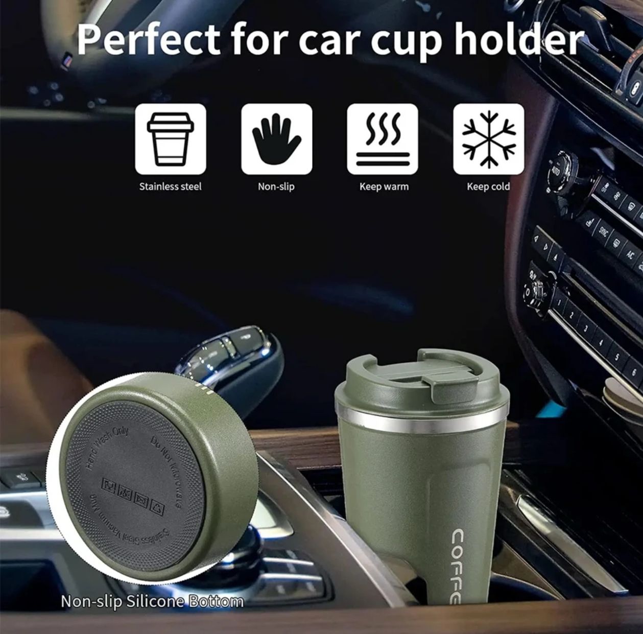 Sleek Stainless Steel Coffee Mug – Insulated Travel Cup for Hot & Cold Drinks